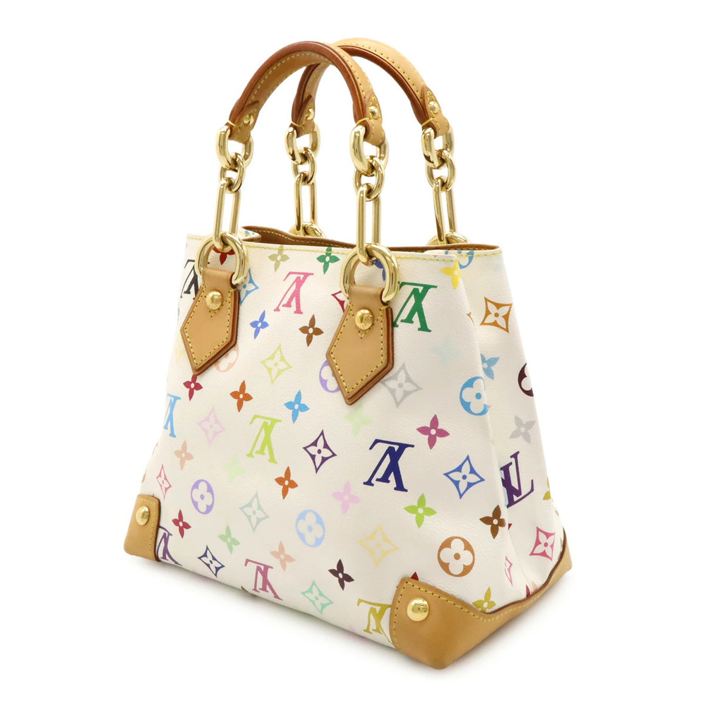 Louis Vuitton Multicolor White Tote Monogram Chain Audra Handbag Bag Blanc White